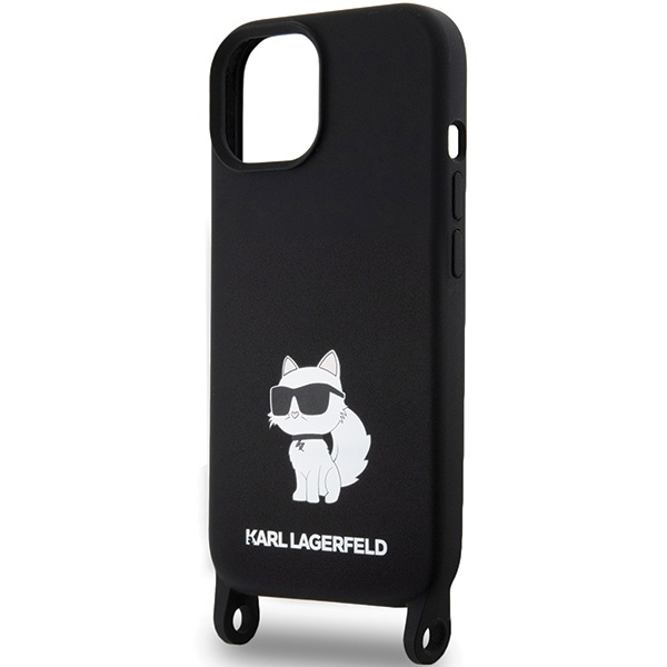 Coque Karl Lagerfeld KLHCP15SSCBSCNK iPhone 15 6.1" hardcase noir/noir Crossbody Silicone Choupette Case
