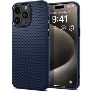 Coque iPhone 15 Pro Max Spigen Liquid Air Bleu marine Case