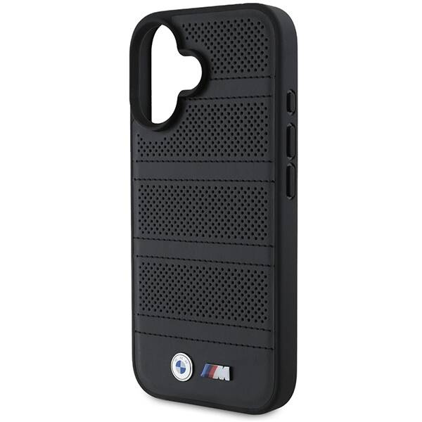 Coque BMW iPhone 16 6.1" noir/noircase M Perforated And Stitched Line MagSafe