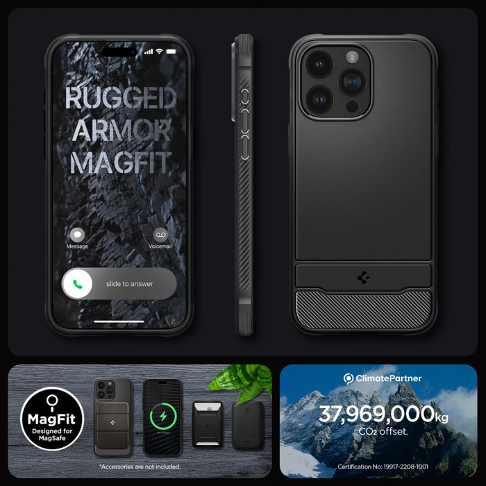 Obal Spigen Rugged Armor Mag MagSafe iPhone 15 Pro Max MATTE Černá