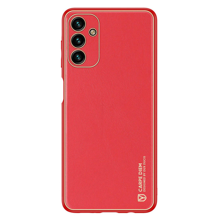 Elegante funda Dux Ducis Yolo de piel ecológica para Samsung Galaxy A13 5G roja