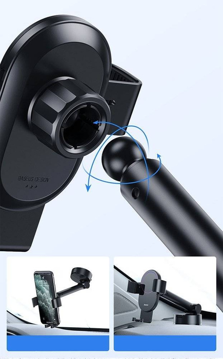 Baseus Gravity Car Mount Dashboard Windshield Phone Bracket Holder black (SUYL-JY01)