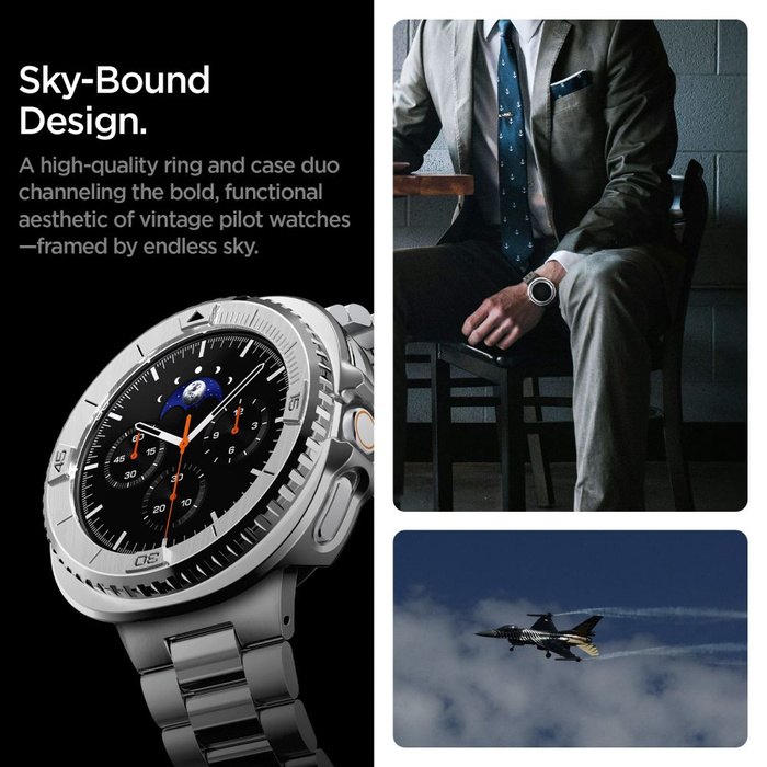 Spigen LÜNETTE TUNE PRO PILOT SAMSUNG Galaxy Watch 8 CLASSIC (46 MM) SILBER