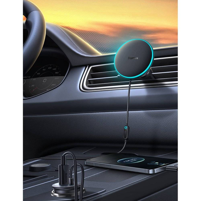 Baseus CW01 MagSafe 15W USB 25W inductive car charger - black