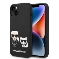 Hülle KARL LAGERFELD Apple iPhone 14 Plus Liquid Silikon Karl &amp; Choupette MagSafe Schwarz Hartcase
