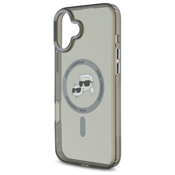 Karl Lagerfeld KLHMP16SHLSKCK iPhone 6.1" czarny/black hardcase IML Metal Karl&Choupette Head MagSafe