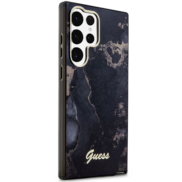 Obal Guess Guhcs23lhtmrsk S23 Ultra S918 Black/Black Hardcase Golden Marble Collection Case