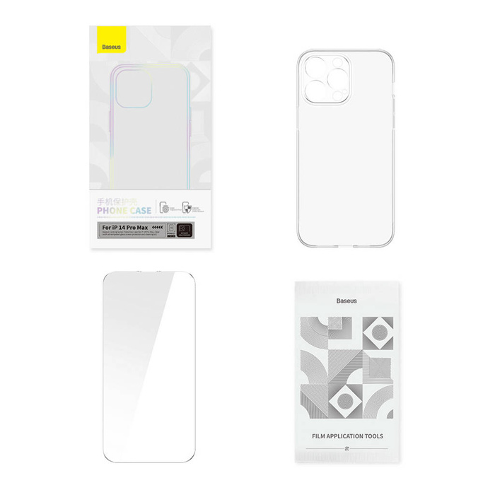 Baseus Corning Case für iPhone 14 Pro Max gepanzerte Hülle + transparentes Glas