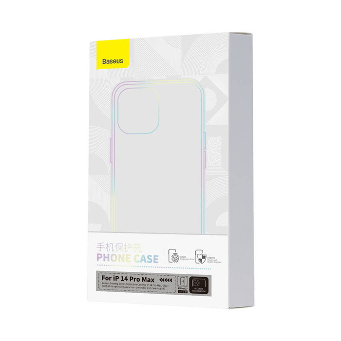 Custodia Baseus Corning per iPhone 14 Pro Max cover blindata + vetro trasparente