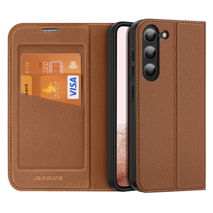 Custodia Dux Ducis Skin X2 per Samsung Galaxy S23+ flip case portafoglio stand marrone