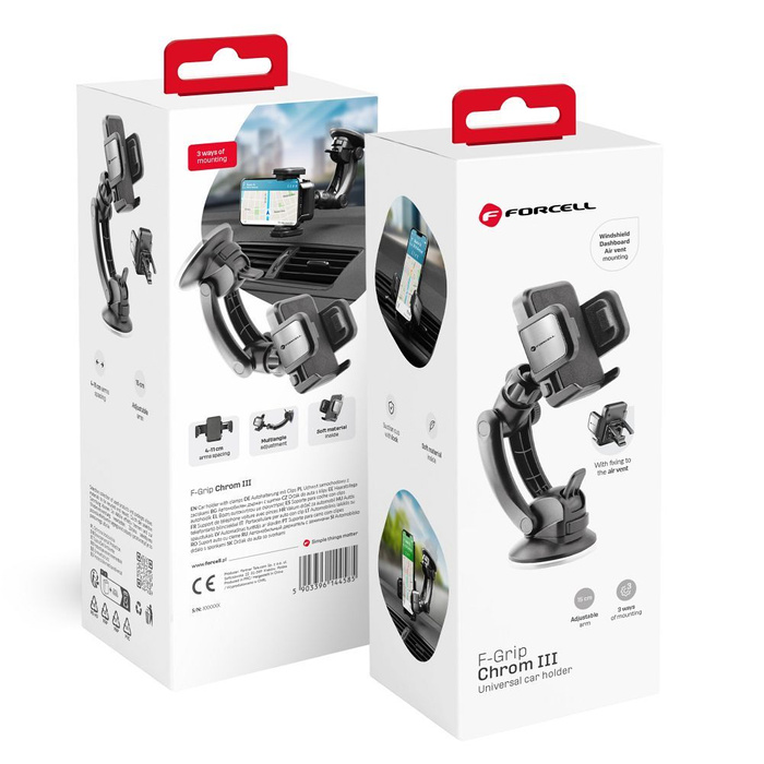 FORCELL uchwyt samochodowy CHROM III (15 cm)