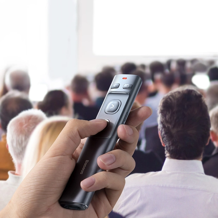 Baseus Orange Dot kabelloser Laserpointer für Präsentationen – Grau (mit Batterie)