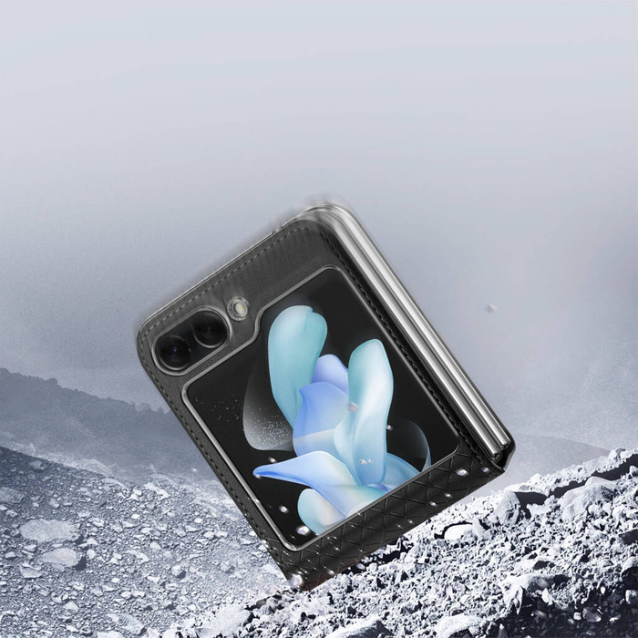 Samsung Galaxy Z Flip5 5G Flip custodia in pelle portafoglio Cover posteriore Dux Ducis Bril - nera