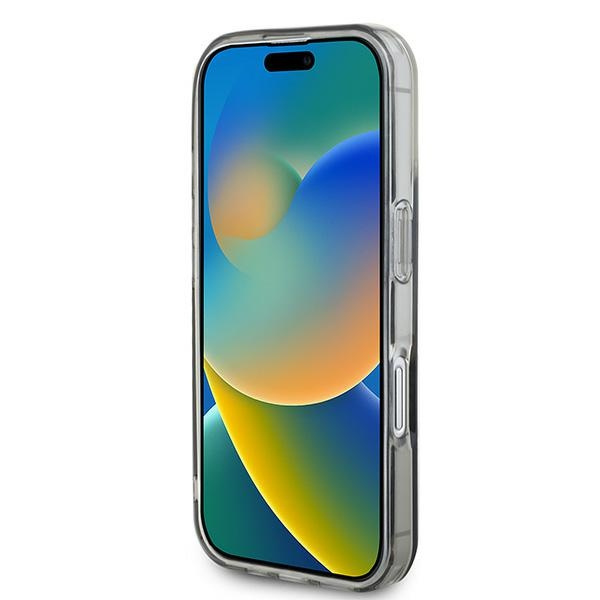 Etui Guess iPhone 16 6.1" czarny/black hardcase IML Flowers Wreath MagSafe