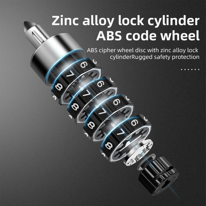 Zámek na kolo Rockbros 3230002001 s kombinací a klíčem - černý