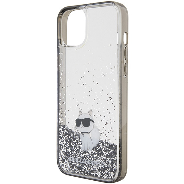 Karl Lagerfeld KLHCP15MLKCNSK iPhone 15 Plus 6,7" duro transparentecase Liquid Glitter Choupette