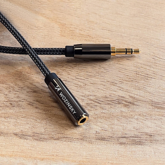 Câble d'extension Wozinsky mini jack (femelle-mâle) Rallonge AUX 5 m noir