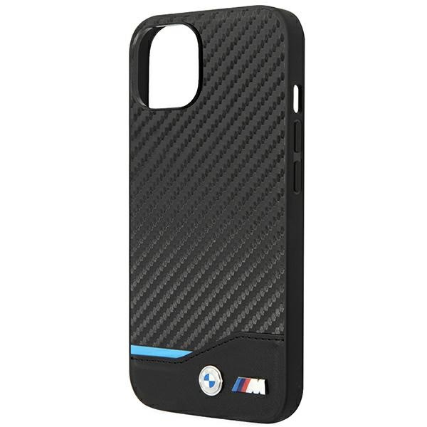 Hülle BMW BMHCP14S22NBCK iPhone 14 6.1" schwarz/schwarz Leder Carbon