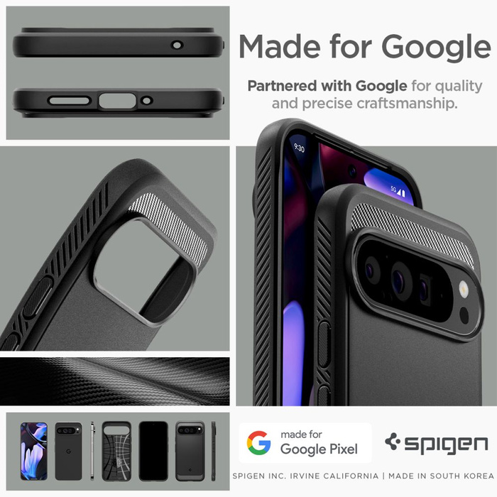 Spigen Rugged Armor MATTE GOOGLE PIXEL 9 PRO XL NERO