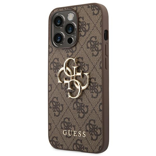 Hülle Guess iPhone 14 Pro Max 6,7" braun/braun hartcase 4G Big Metal Logo