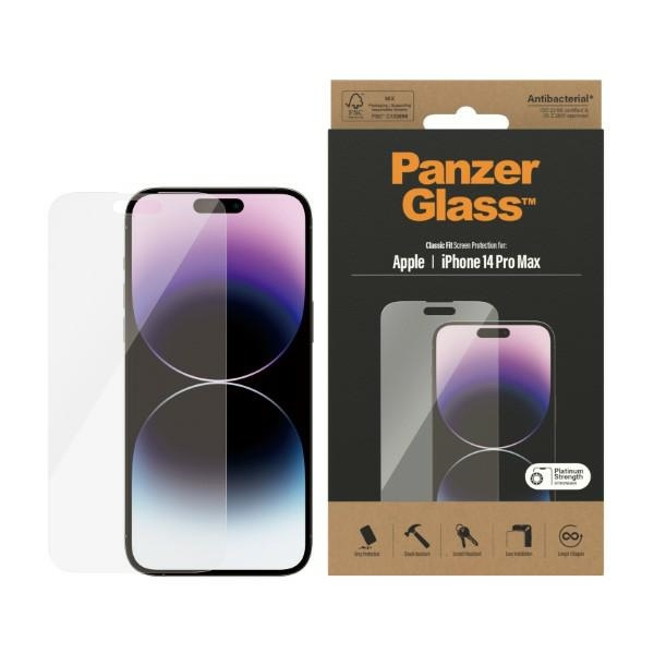 Glass PanzerGlass Classic Fit iPhone 14 Pro Max 6.7" Screen Protection Antibacterial 2770