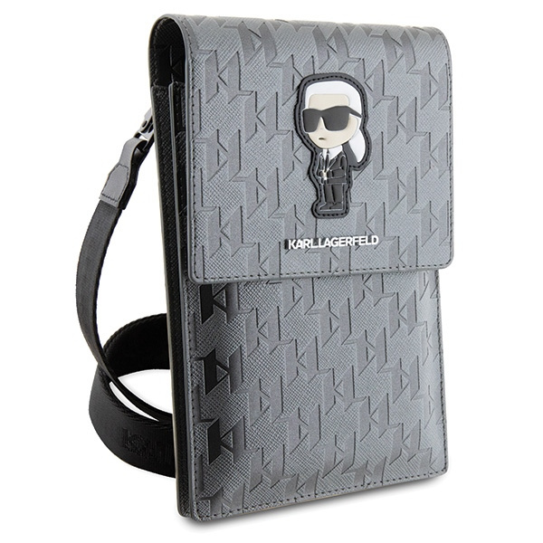 Karl Lagerfeld Handtasche KLWBSAKHPKG silber/silber Saffiano Monogramm Ikonik