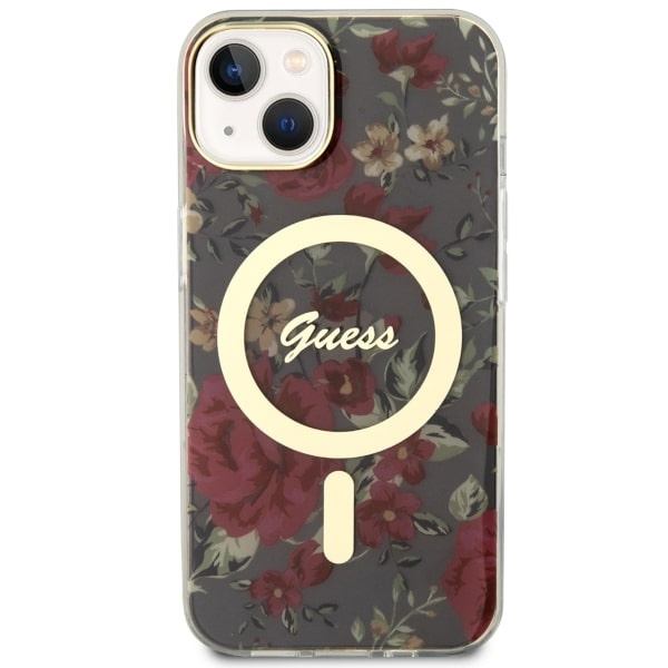 Coque Guess GUHMP14MHCFWSA iPhone 14 Plus 6.7" vert/kaki rigidecase Flower MagSafe Case