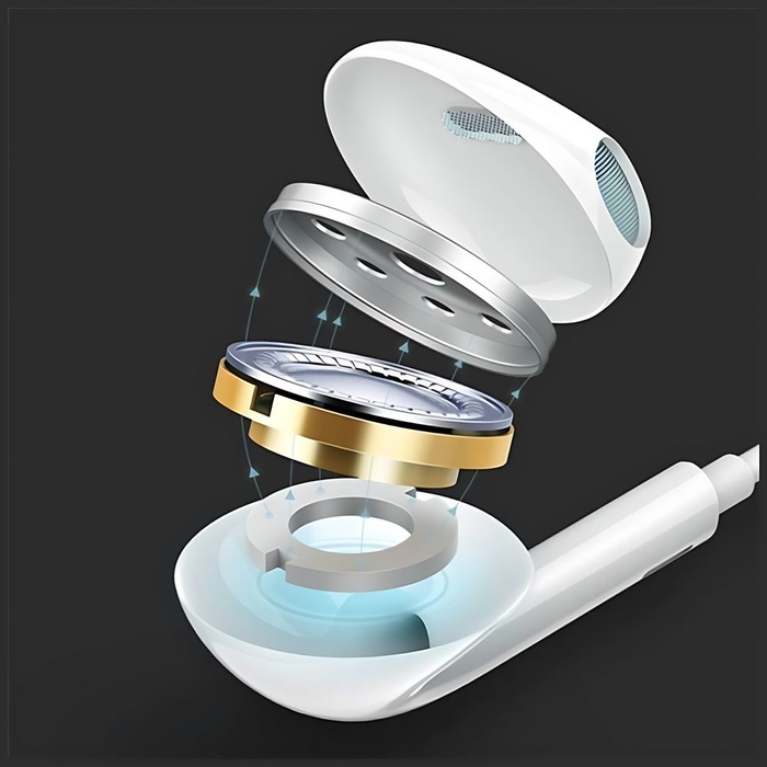 Casque USAMS Stereo Apple iPhone 7 8 X XS Max XR Lightning White