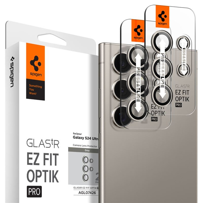 Spigen Vetro tR EZ Fit Optik Pro 2 Pack, grigio - Samsung Galaxy S24 Ultra