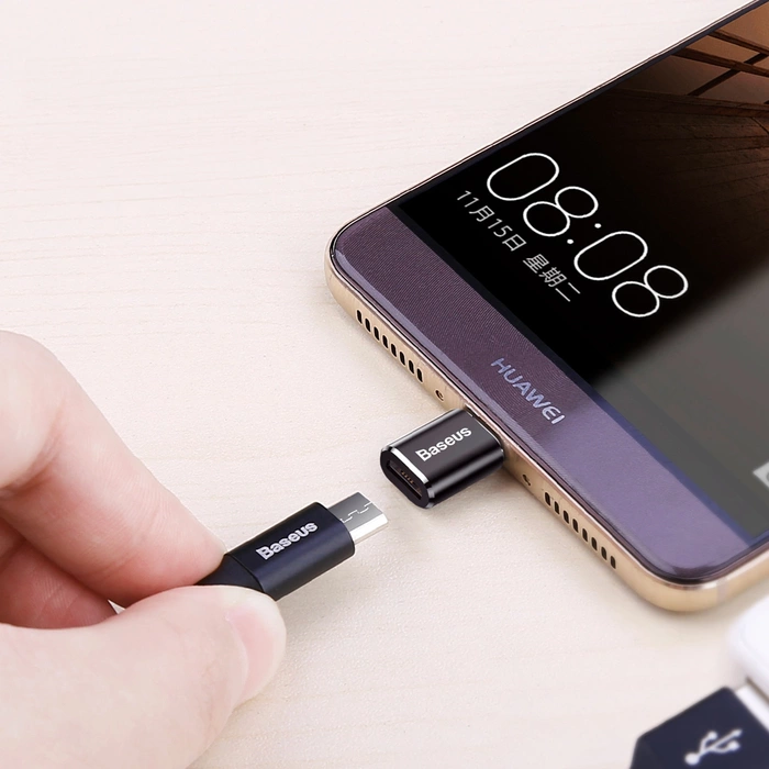 Adaptateur Baseus Micro USB vers USB Type-C Noir