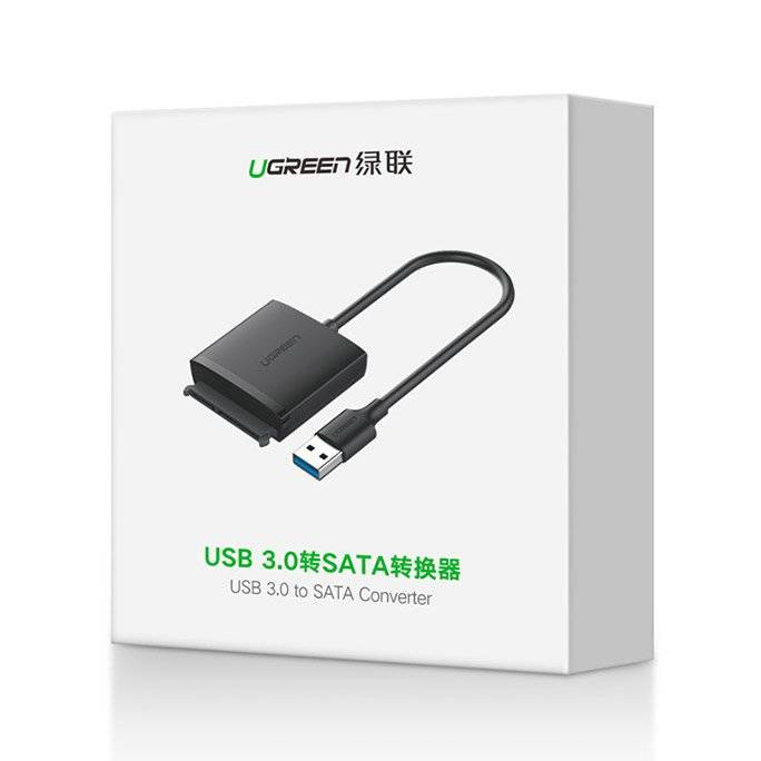 Adattatore Ugreen HDD SSD 2.5&#39;&#39; / 3.5&#39;&#39; Adattatore SATA III 3.0 - USB 3.2 Gen 1 (SuperSpeed USB 5 Gbps) nero (60561 CM257)