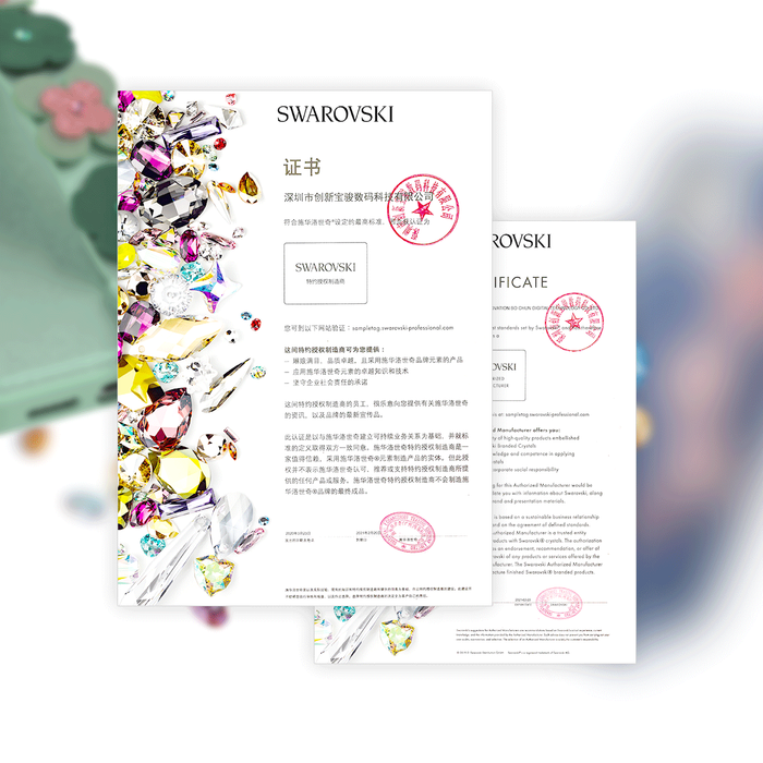 Kingxbar Sweet Series Gel-Hülle, verziert mit originalen Swarovski-Kristallen mit grünem iPhone 12 Mini-Ständer