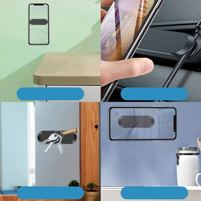 Supporto magnetico autoadesivo per cruscotto nero