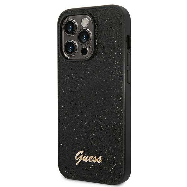 Hülle Guess iPhone 14 Pro 6.1" schwarz/schwarz hart case Glitter Schrift