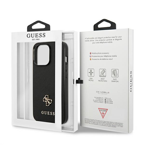Guess GUHCP13LPS4MK iPhone 13 Pro / 13 6.1" black/black hardcase Saffiano 4G Small Metal Logo