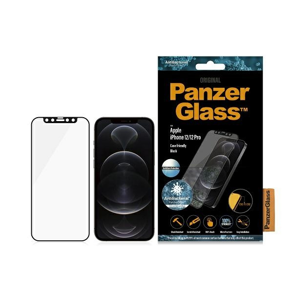 PanzerGlass E2E Anti-Glare iPhone 12/12 Pro Case Friendly AntiBacterial Microfracture black/black