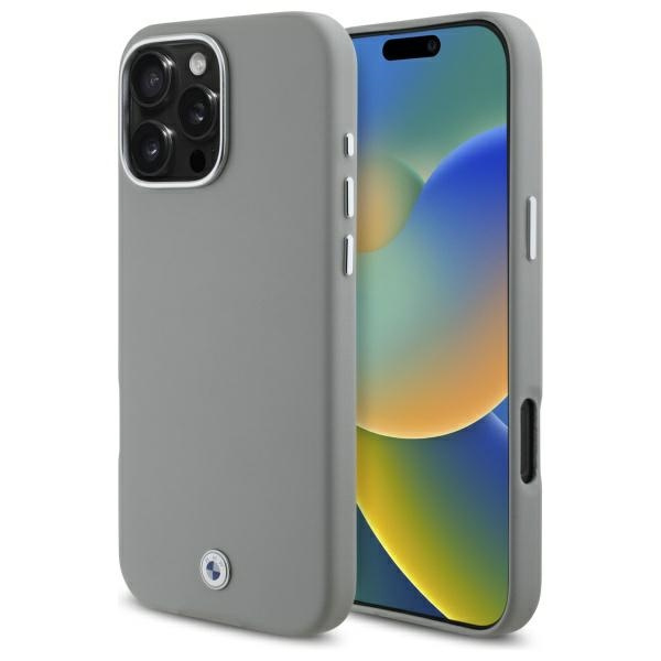 Cover BMW iPhone 16 Pro Max grigio/grigio hardcase Sign Full Wrapped Metal MagSafe