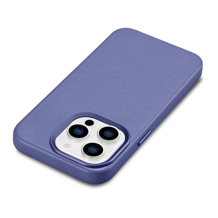 iCarer Case Leather Housse en cuir véritable pour iPhone 14 Pro Max Violet clair (WMI14220708-LP) (Compatible MagSafe)