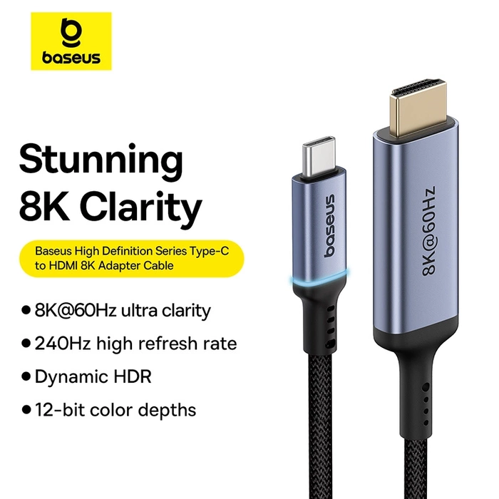USB-C - HDMI kabel Baseus BS-OH064 8K 60Hz 1,5m - černý