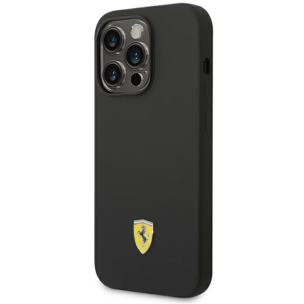 Ferrari FEHCP14LSIBBK iPhone 14 Pro 6.1" black/black hardcase Silicone Metal Logo