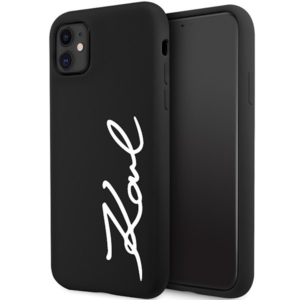 Karl Lagerfeld KLHCN61SKSVGK iPhone 11 / Xr 6.1" nero/nero durocase Silicone Signature