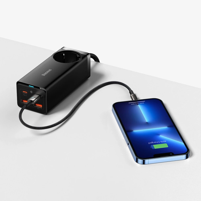 Ładowarka sieciowa / listwa zasilająca Baseus GaN3 Pro 2x USB + 2xUSB-C + AC, 100W (czarna)