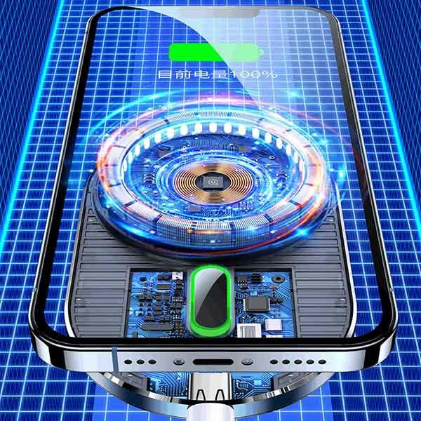 USAMS Magnetic Car Wireless Charging 15W induction Holder for the ventilation grille gray / gray CD170DZ01 (US-CD170)