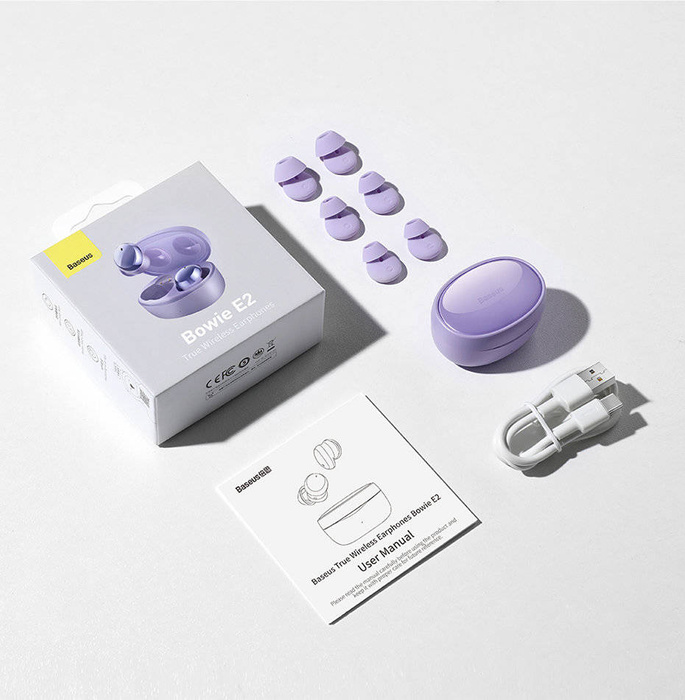 Baseus Bowie E2 TWS Bluetooth 5.2 Wireless Kopfhörer Wasserdicht IP55 Schwarz (NGTW090001)