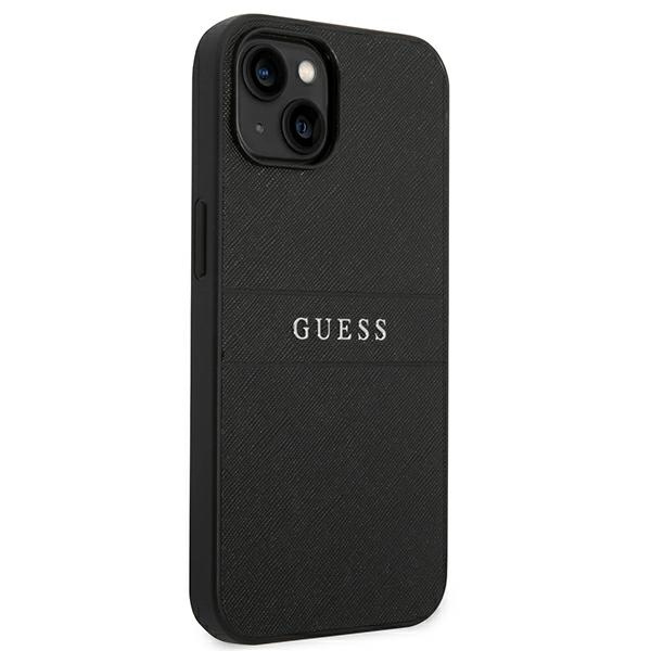 Hülle Guess iPhone 14 Plus 6,7" schwarz/schwarz Saffiano Armband