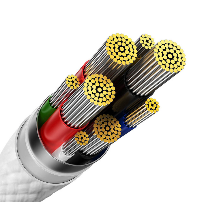 Baseus Glimmer Series cable with fast charging USB-C 480Mb/s PD 100W 2m white