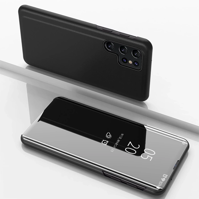 Clear View Case für Samsung Galaxy A56 Cover mit Klappdeckel - Schwarz