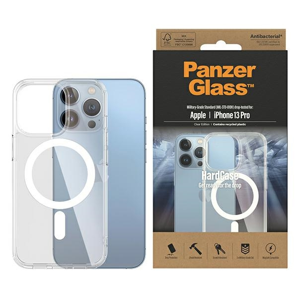 PanzerGlass HardCase iPhone 13 Pro 6.1" MagSafe Antibakteriell Militärische Qualität transparent 0430