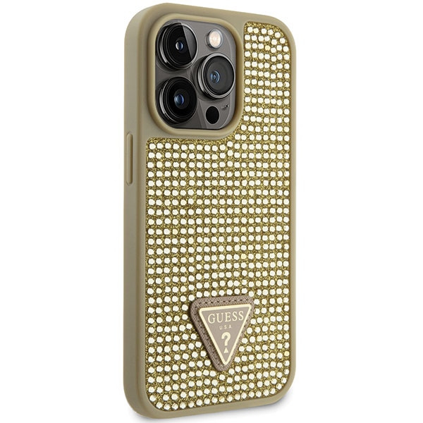 Coque Guess GUHCP14LHDGTPD iPhone 14 Pro 6.1" or/dorécase Rhinestone Triangle Case