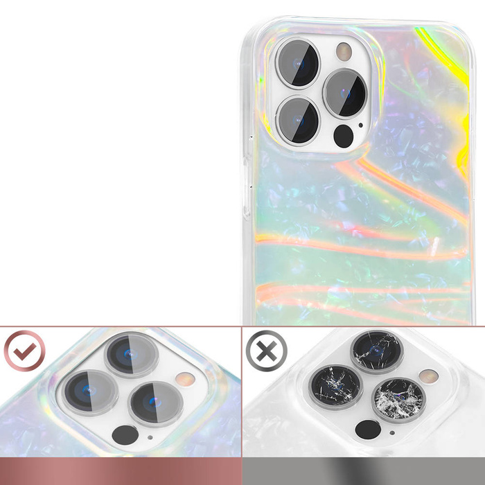 Custodia per telefono elegante e di lusso Kingxbar Shell Series per iPhone 13 Pro perla-menta